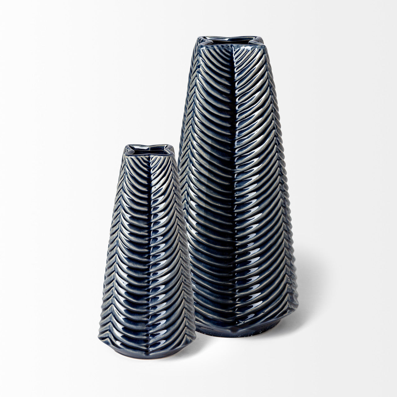 Bashir II Large Dark Navy Gloss Ceramic Vase