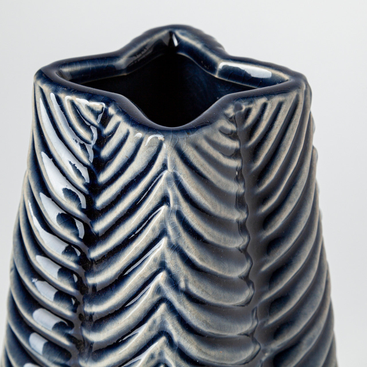 Bashir II Large Dark Navy Gloss Ceramic Vase