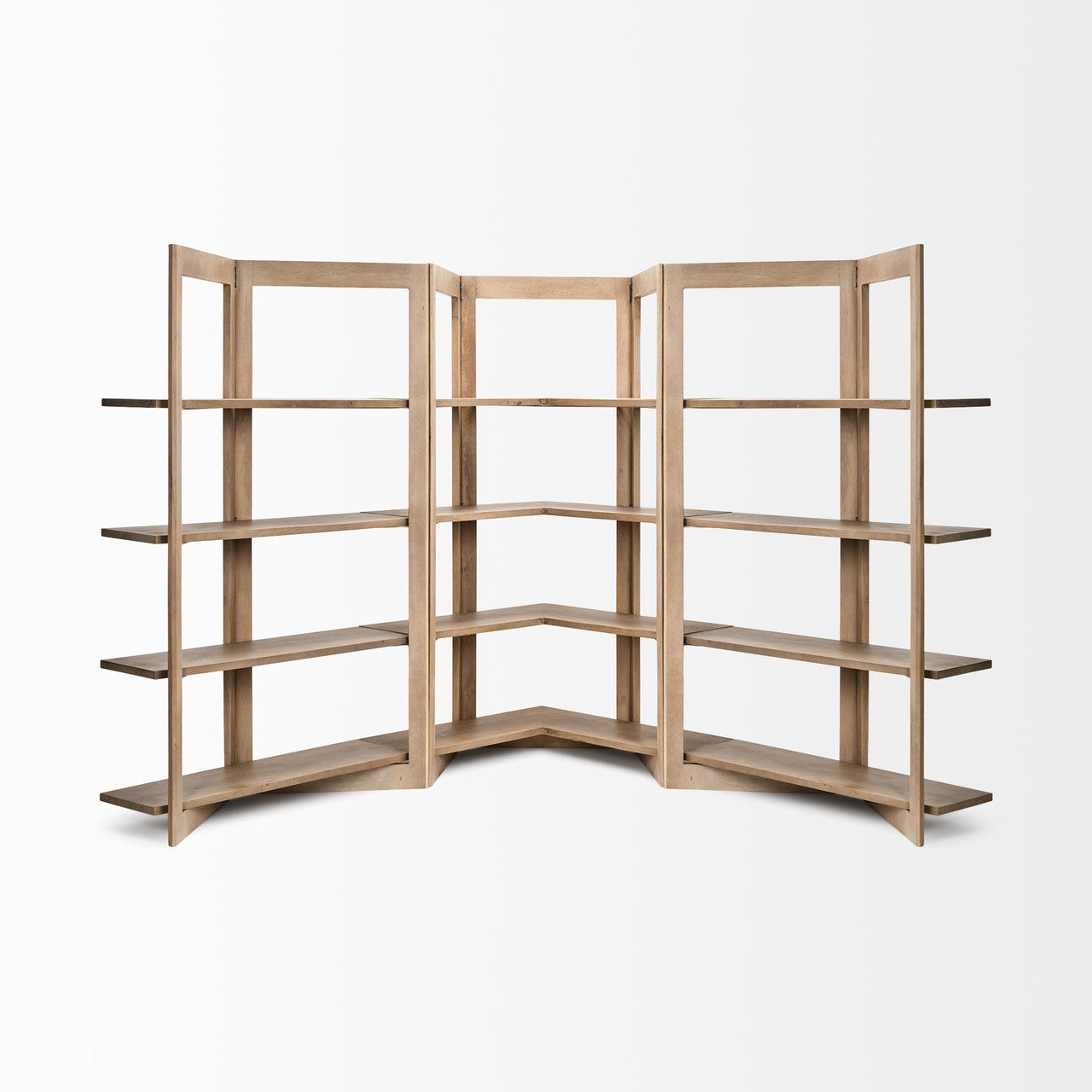 Turnbull I 42L x 16W x 72H Light Brown Wood Four Shelf Shelving Unit