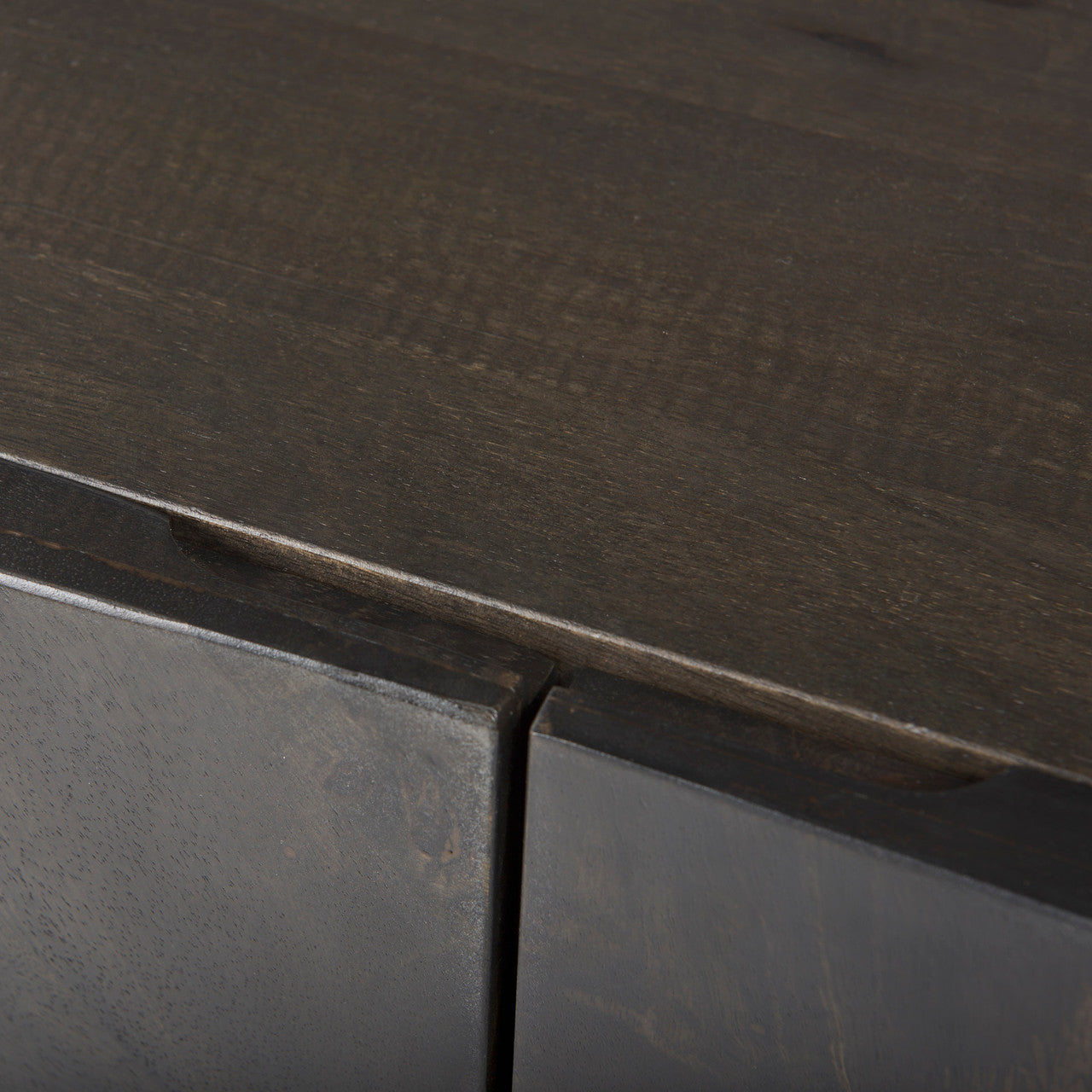 Darwin 80x17.5 Brown Solid Wood Gold Metal Base 4 Cabinet Door Sideboard