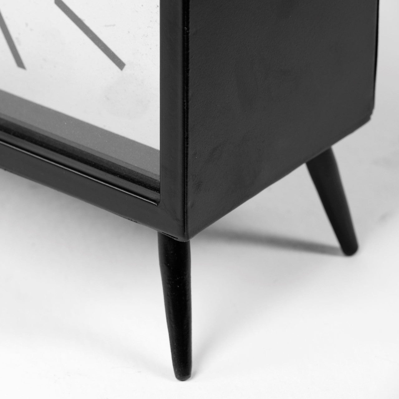 Lita Black Metal Rectangular Table Clock