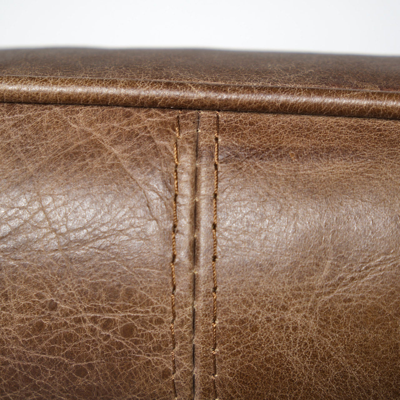 Flavelle I Brown Leather Cushion Seat and Solid Iron Base Accent Chair