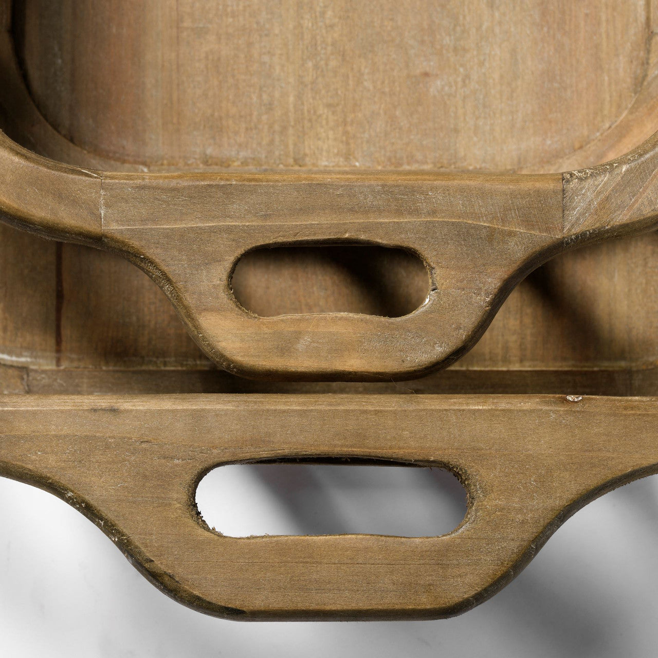 Louis Set of 2 Natural Wood Slated Nesting Trays