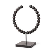 Tulane II (Large) 12L x 6W Black Beaded Broken Sphere Decorative Object