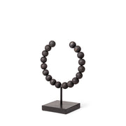 Tulane I (Small) 9L x 5W Black Beaded Broken Sphere Decorative Object