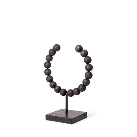 Tulane Black Beaded Broken Sphere Decorative Object