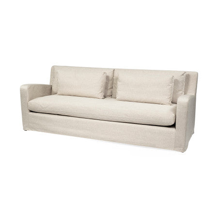 Denly Beige Slipcover Three Seater Sofa