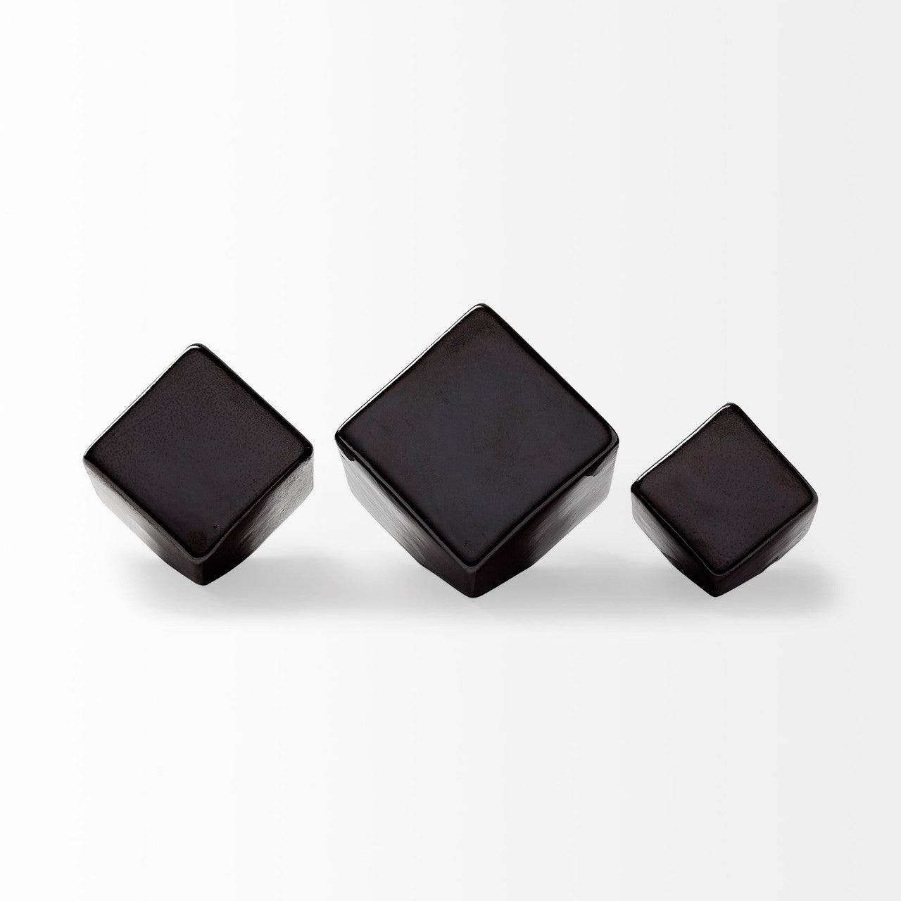 Mayweather (Set of 3) Black Geometric Ceramic Cubes