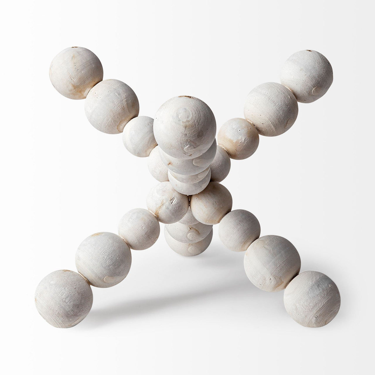 Carrollton II (Large) 9L x 9W Off-White Geometric Wood Ball Jack