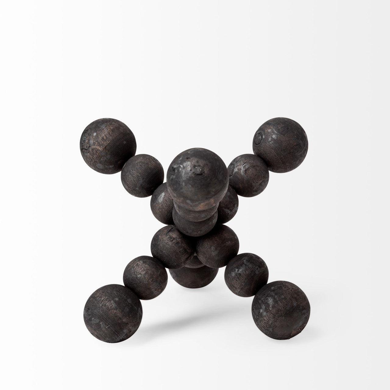 Carollan I (Small) 7L x 7W Black Geometric Wood Ball Jack