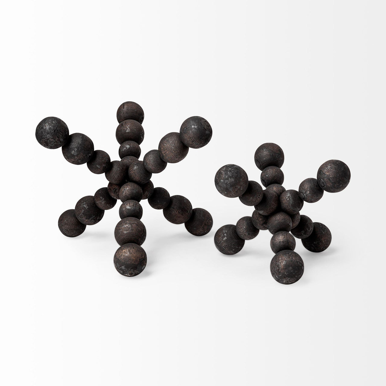 Carollan II (Large) 9L x 9W Black Geometric Wood Ball Jack