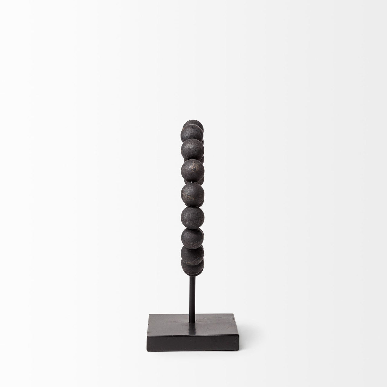 Tulane I (Small) 9L x 5W Black Beaded Broken Sphere Decorative Object