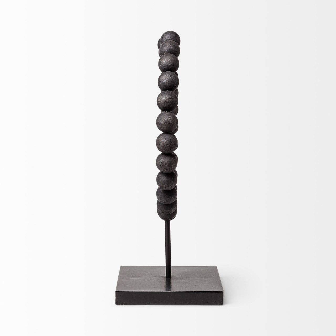 Tulane II (Large) 12L x 6W Black Beaded Broken Sphere Decorative Object