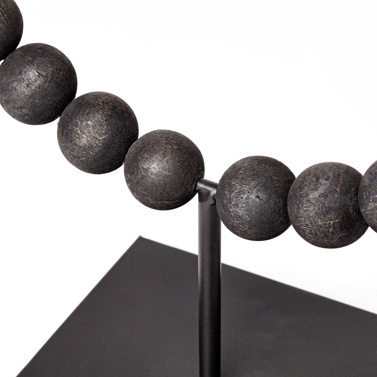 Tulane II (Large) 12L x 6W Black Beaded Broken Sphere Decorative Object