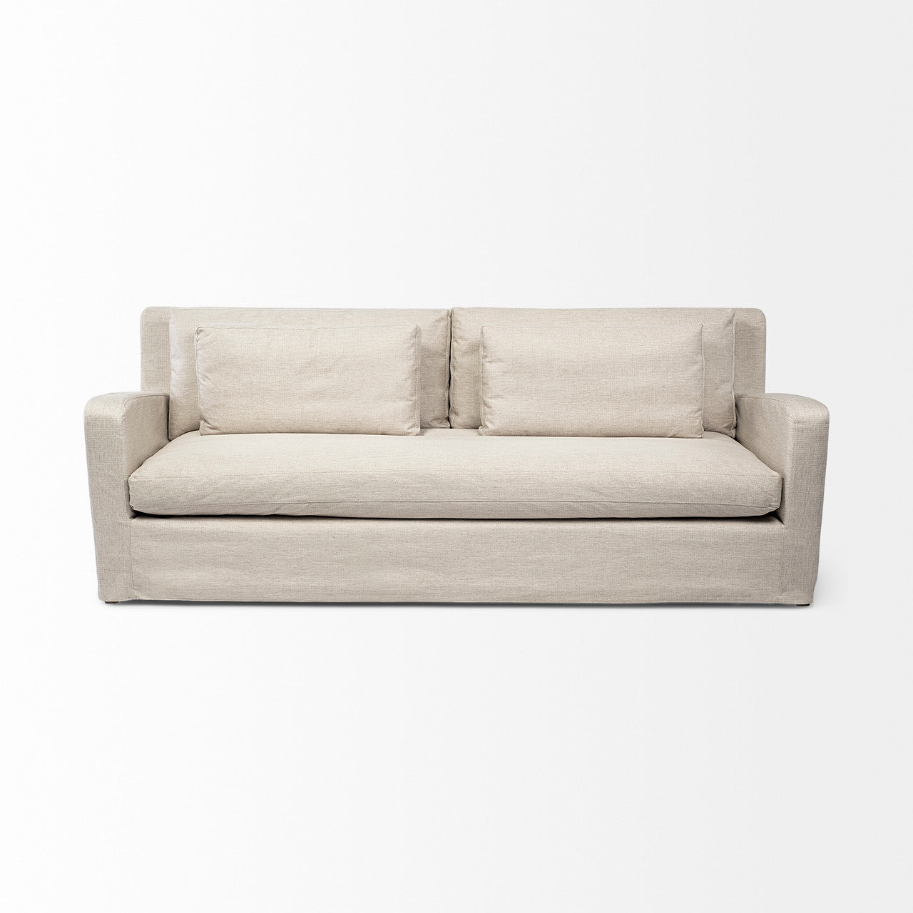 Denly II 92.5 X 38.25 X 34.5  Beige Slipcover Three Seater Sofa