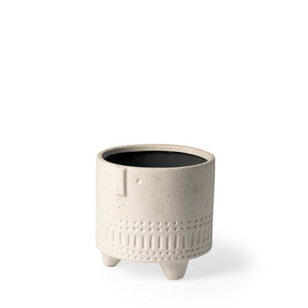 Jacob I Short White Ceramic Smiling Face Vase
