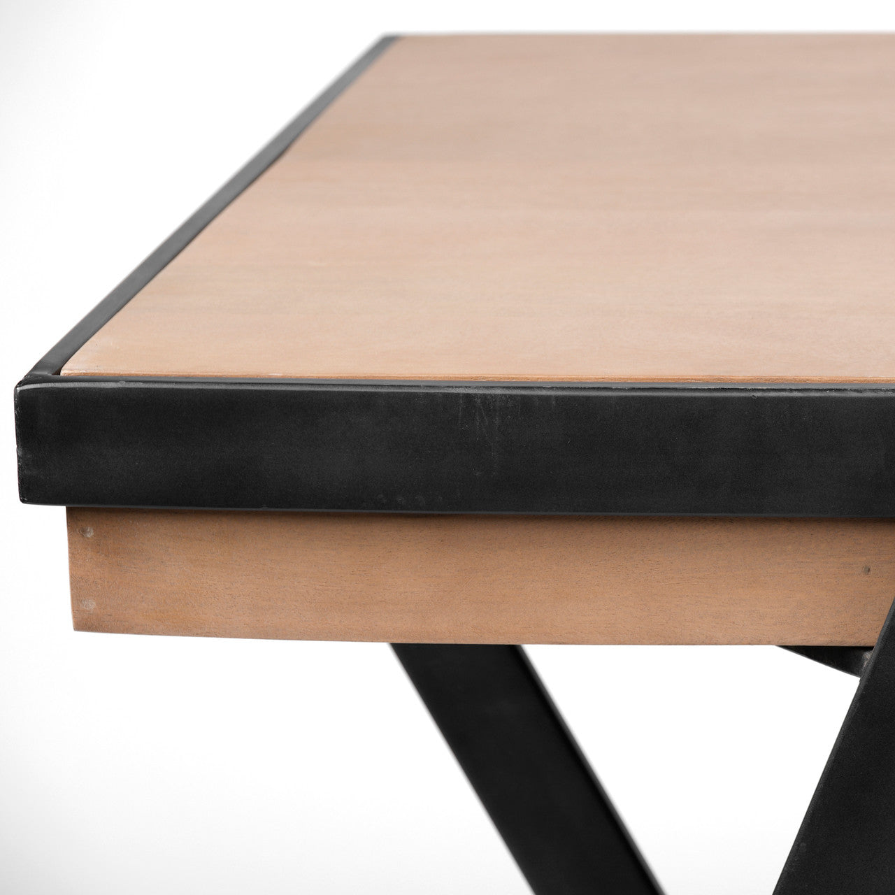 Steinbeck 61L x 28.75W x 30H Light Brown Wooden Iron Frame Office Desk