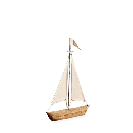 Tartane Small Brown/Cream Nautical Inspired Sailboat