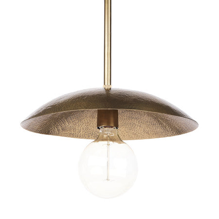 Garnet Gold Hammered Metal Pendant Light