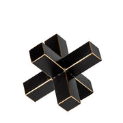 Abel (Small) 8L x 7W Black Metal Jack W/ Gold Accents