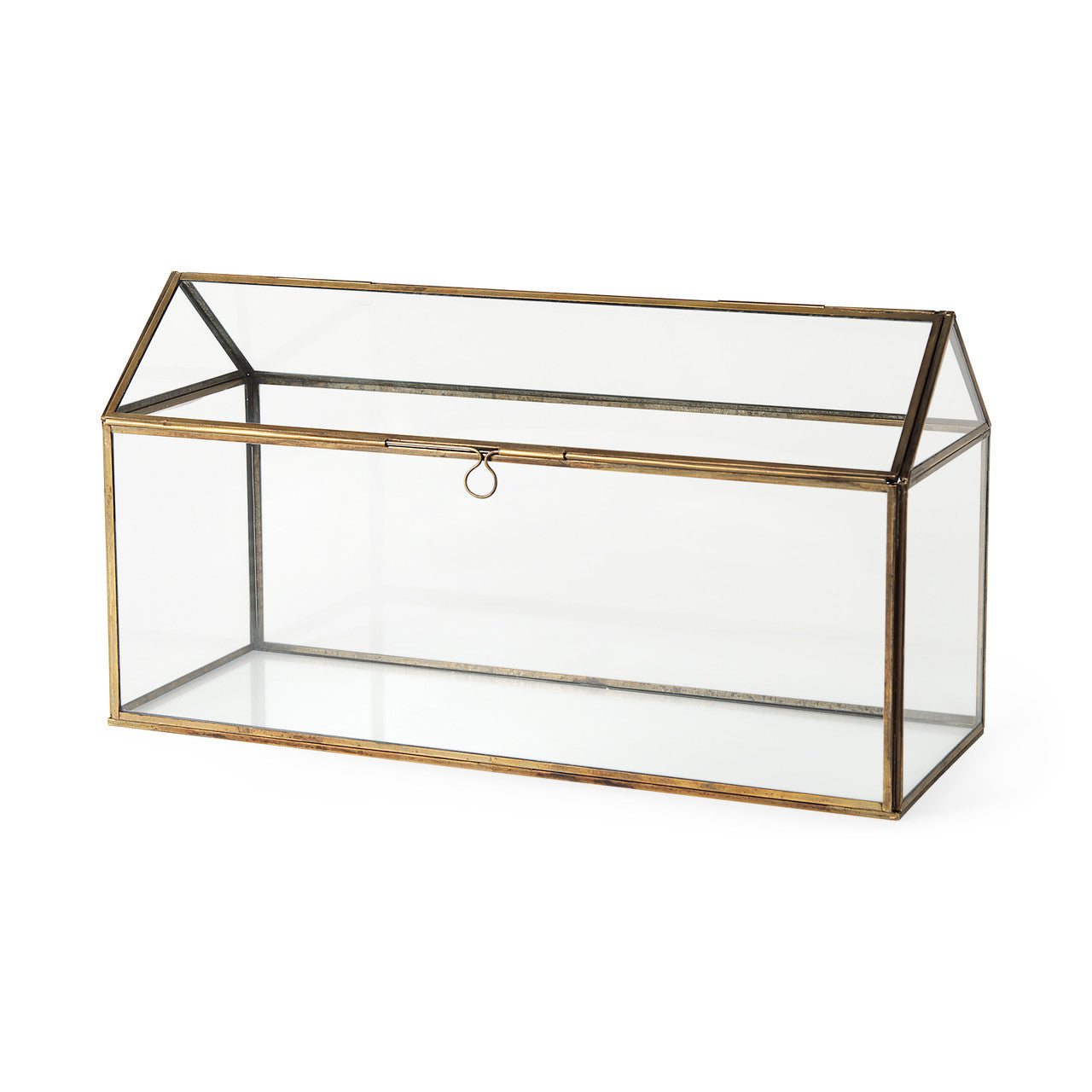 Hutt 16L x 6W x 9H Gold Glass Terrarium Box