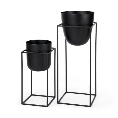 Bumble (Set of 2) Black Plant Stands