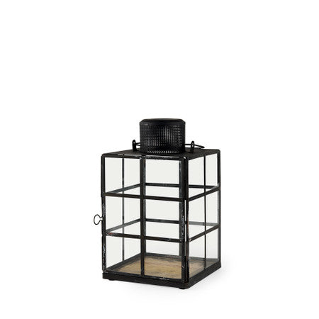 Gamfield Small Black Metal and Glass Lantern