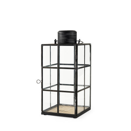 Gamfield Medium Black Metal and Glass Lantern