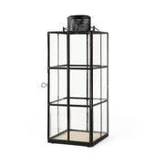 Gamfield 6.1L x 6.1W x 16.7H Large Black Metal and Glass Lantern