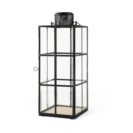 Gamfield Large Black Metal and Glass Lantern