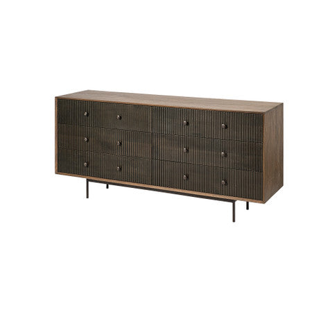 Grace Two-Tone Brown Solid Wood Drawer Sideboard