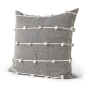Linda 20 x 20 Navy And Cream With White Detail Decorative Pillow Cover