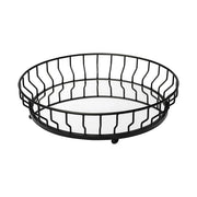 Helena 20L x 20W Black Metal Mirrored Bottom Round Serving Tray