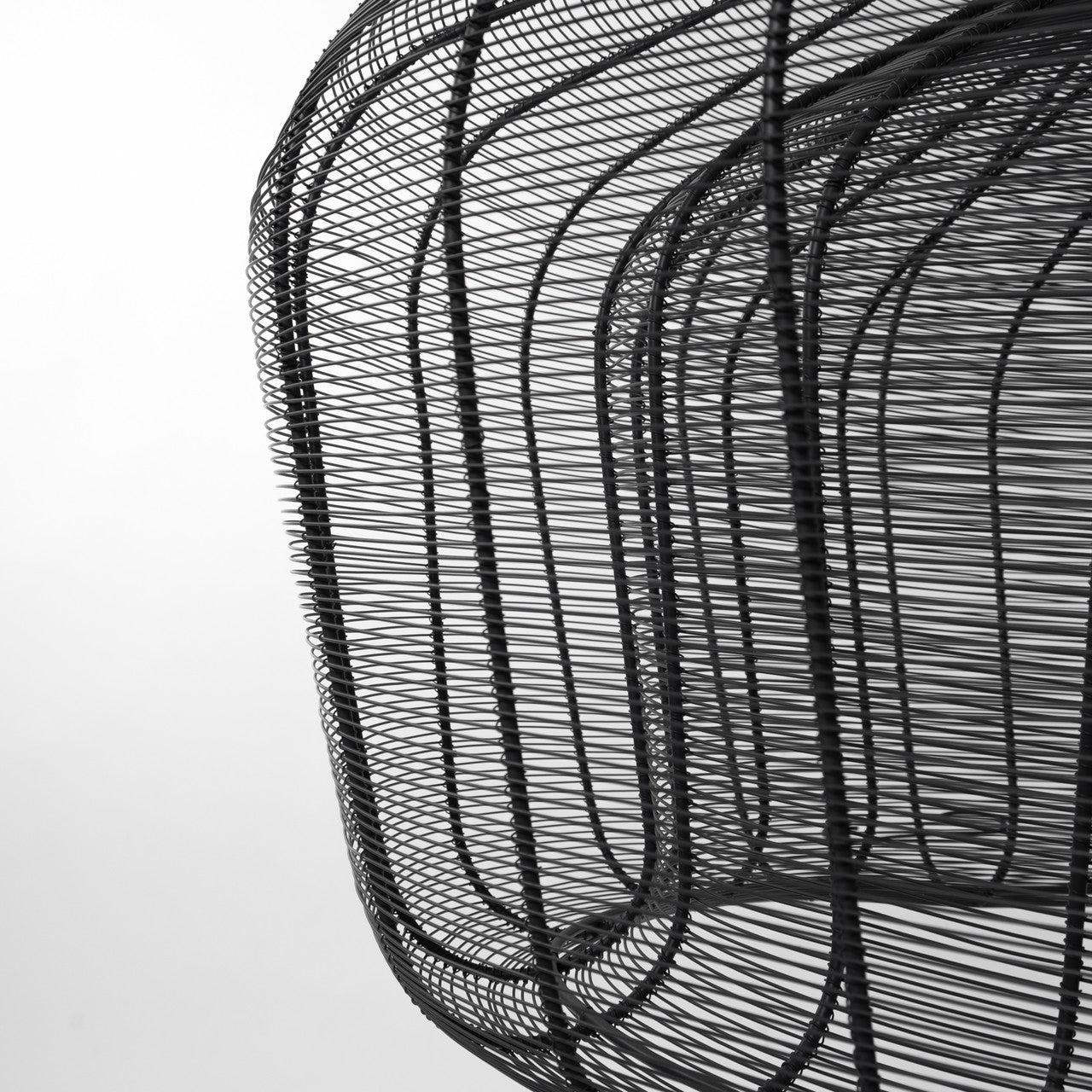 Camila (40"x31") Black Metal Mesh-Style Four Bulb Chandelier