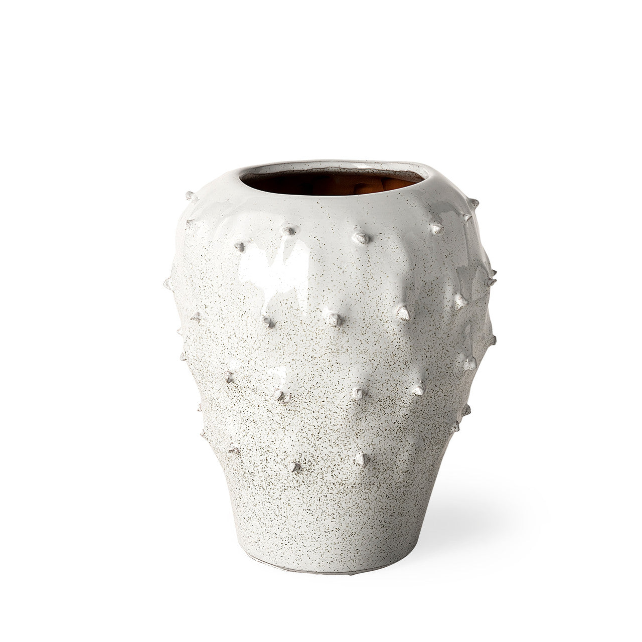 Julian Small Glossy White Ceramic Spoked Vase