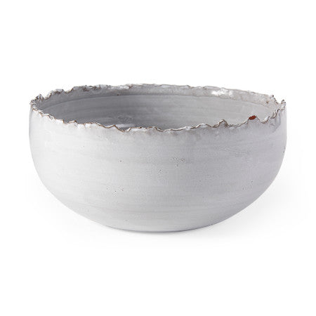 Larsen White Ceramic Large Decorative Bowl