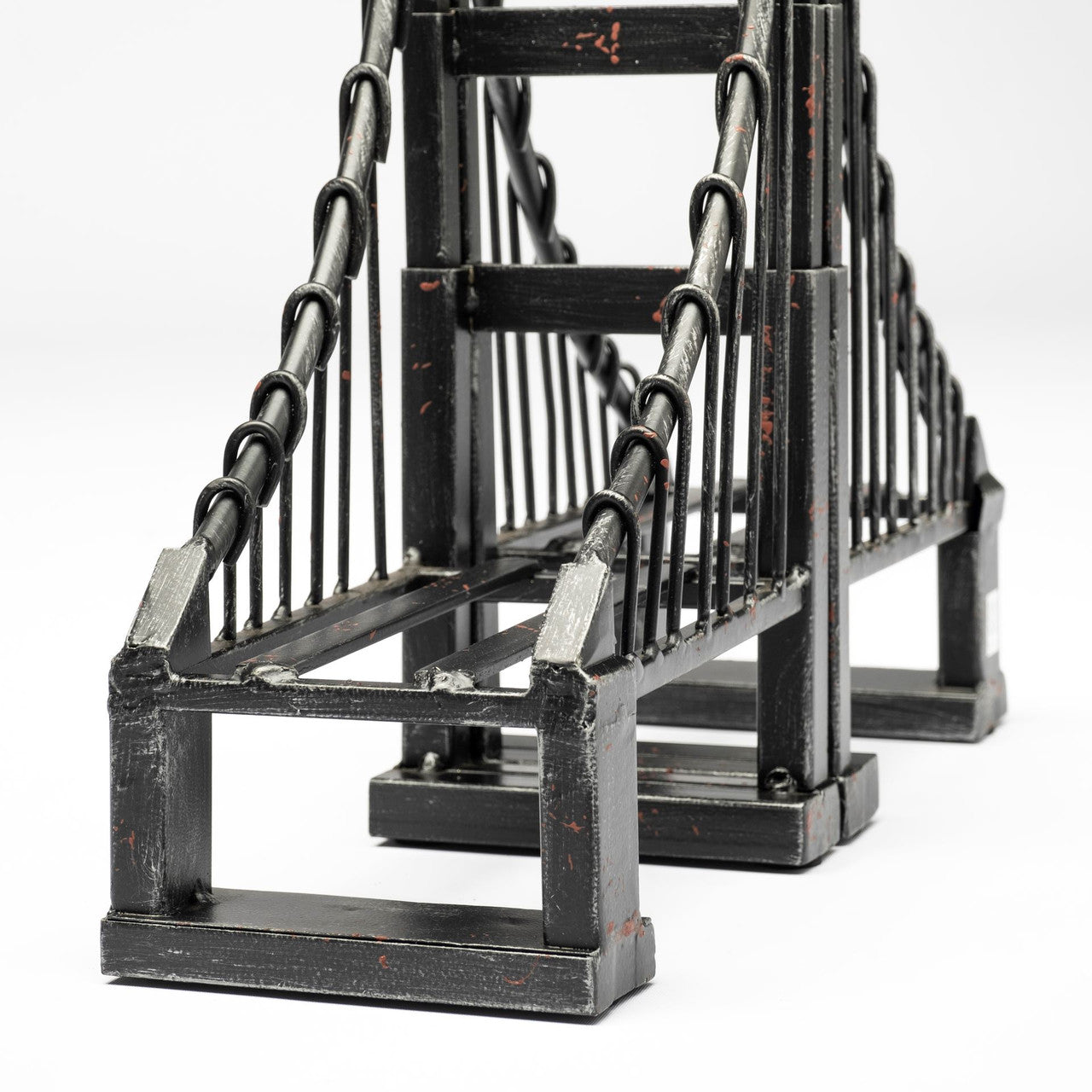 Suspension Set of 2 19L x 4W Brown Wrought Iron Suspension Bridge Bookends