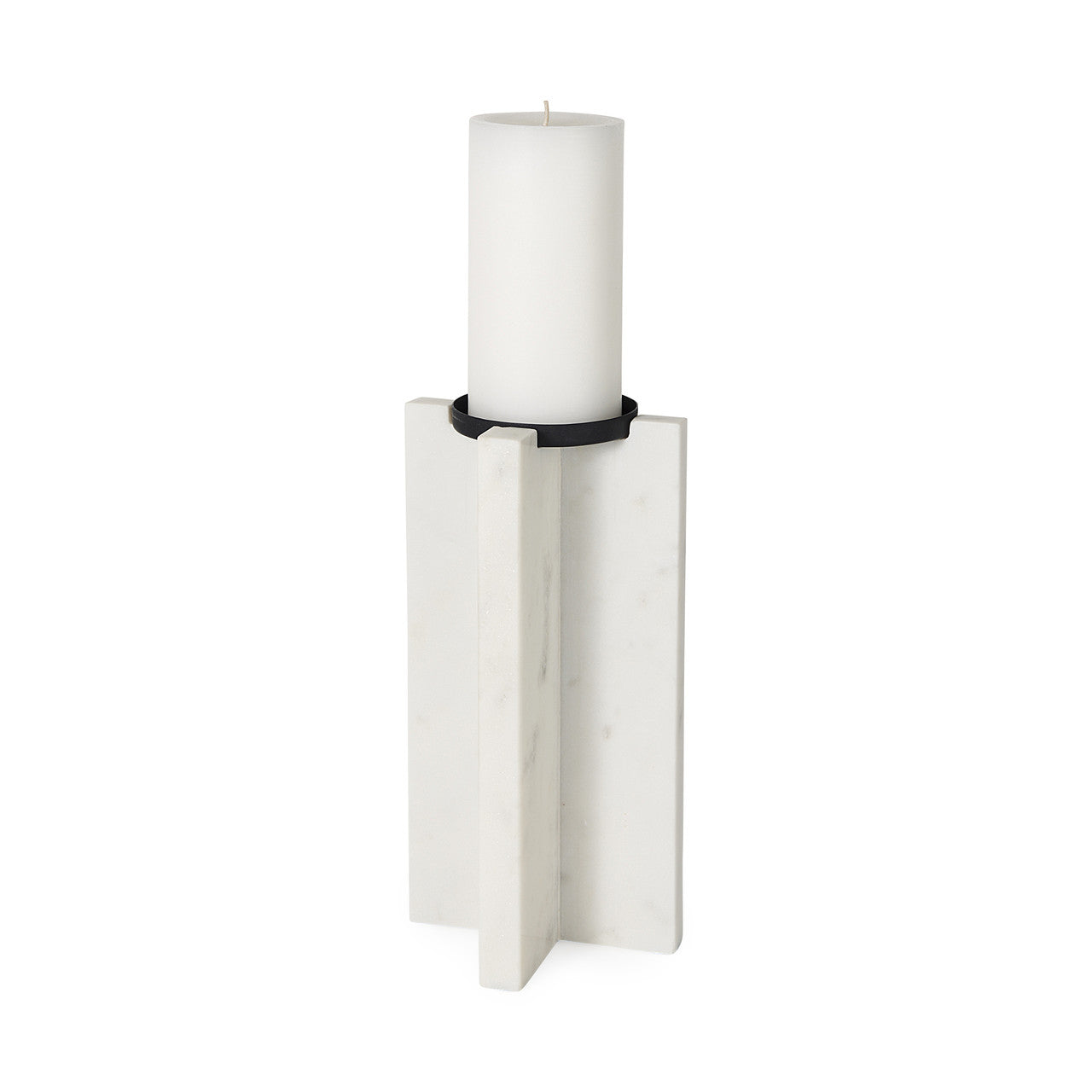 Sophia 5.5"L x 3.5"W x 10.5"H Marble Candle Holder Large
