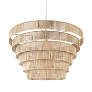 Marimba 40 L x 40 W x 24 H Natural Cane 6 Tier Chandelier