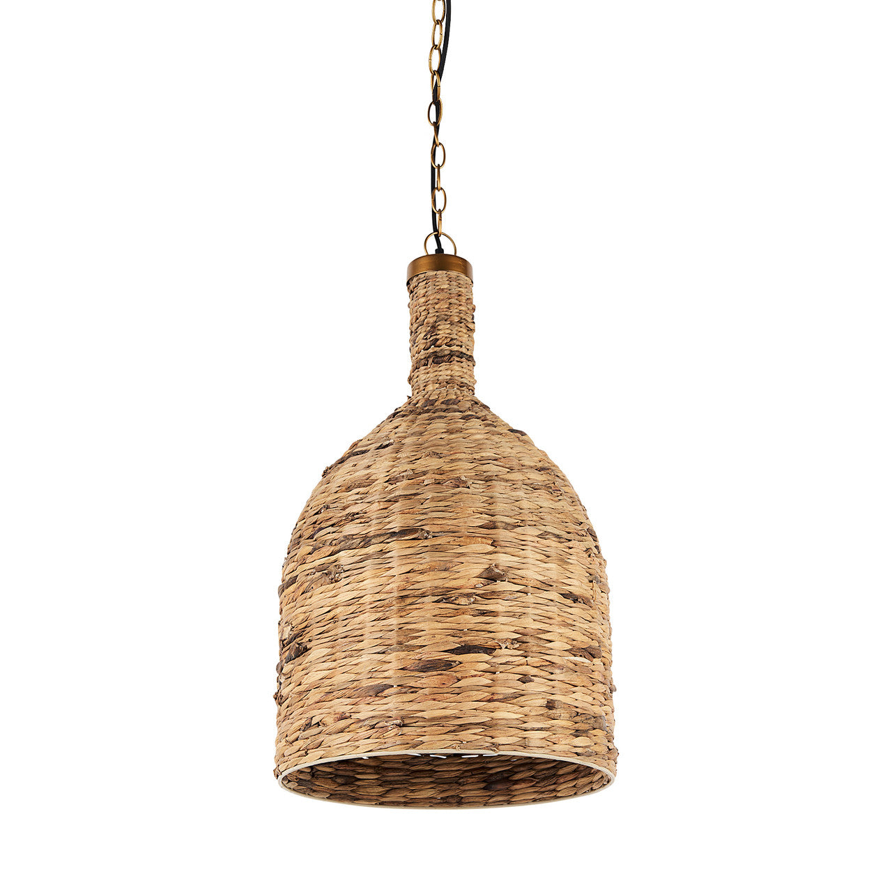 Campanile 16.0L x 16.0W x 27.0H Brown Whicker Pendant Light