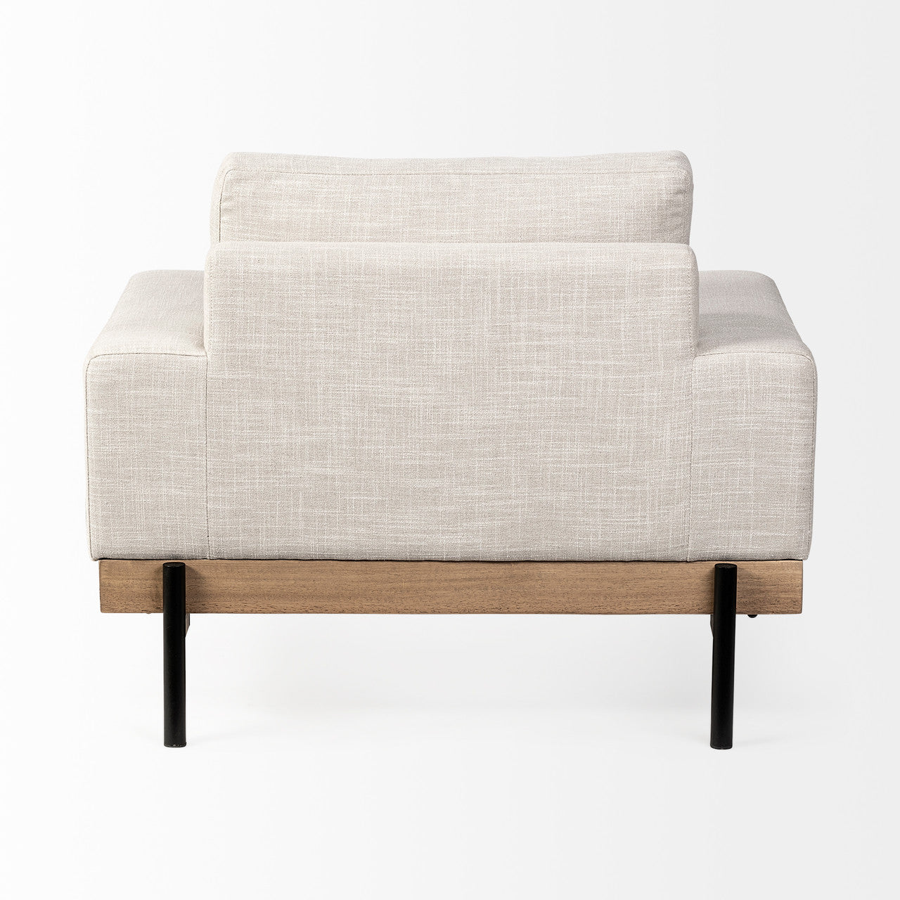 Colburne I Beige Fabric W/ Wood and Iron Frame Accent Chair