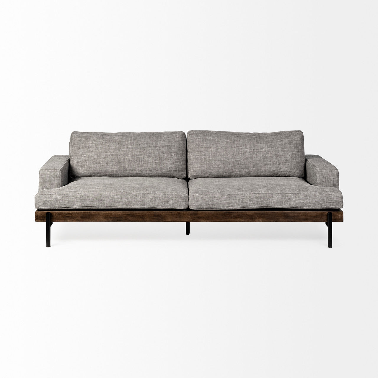 Colburne II 95" Gray Upholstered Three Seater Sofa