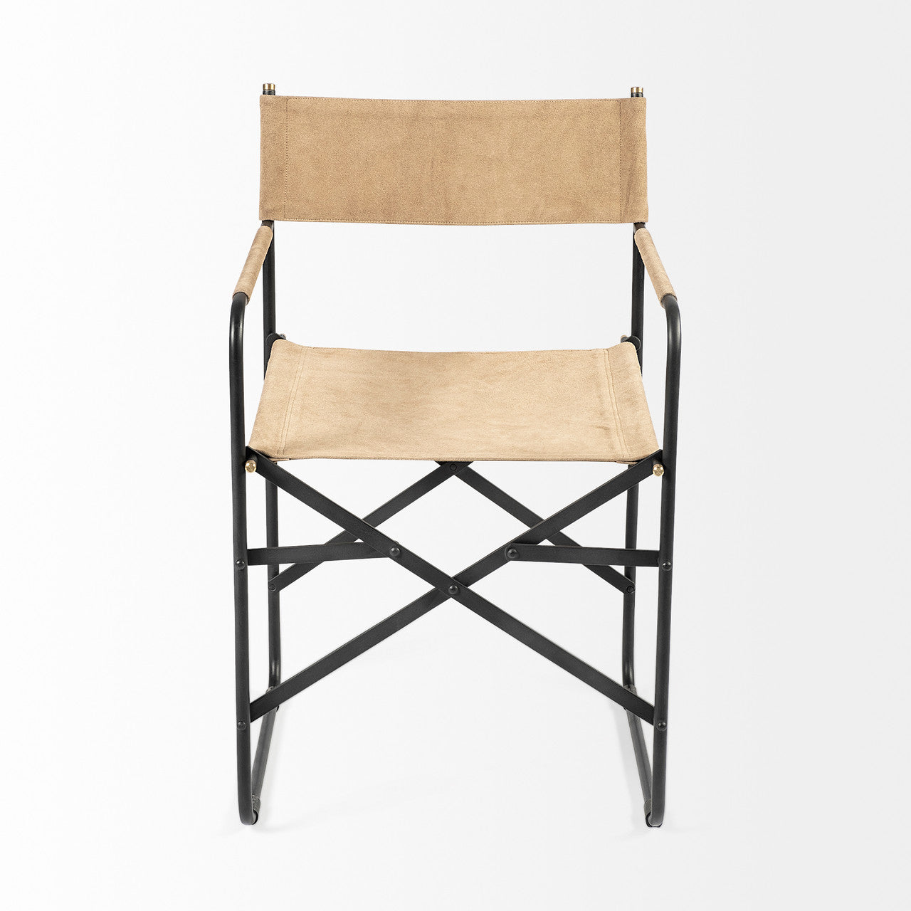 Direttore Tan Leather W/ Black Iron Frame Dining Chair
