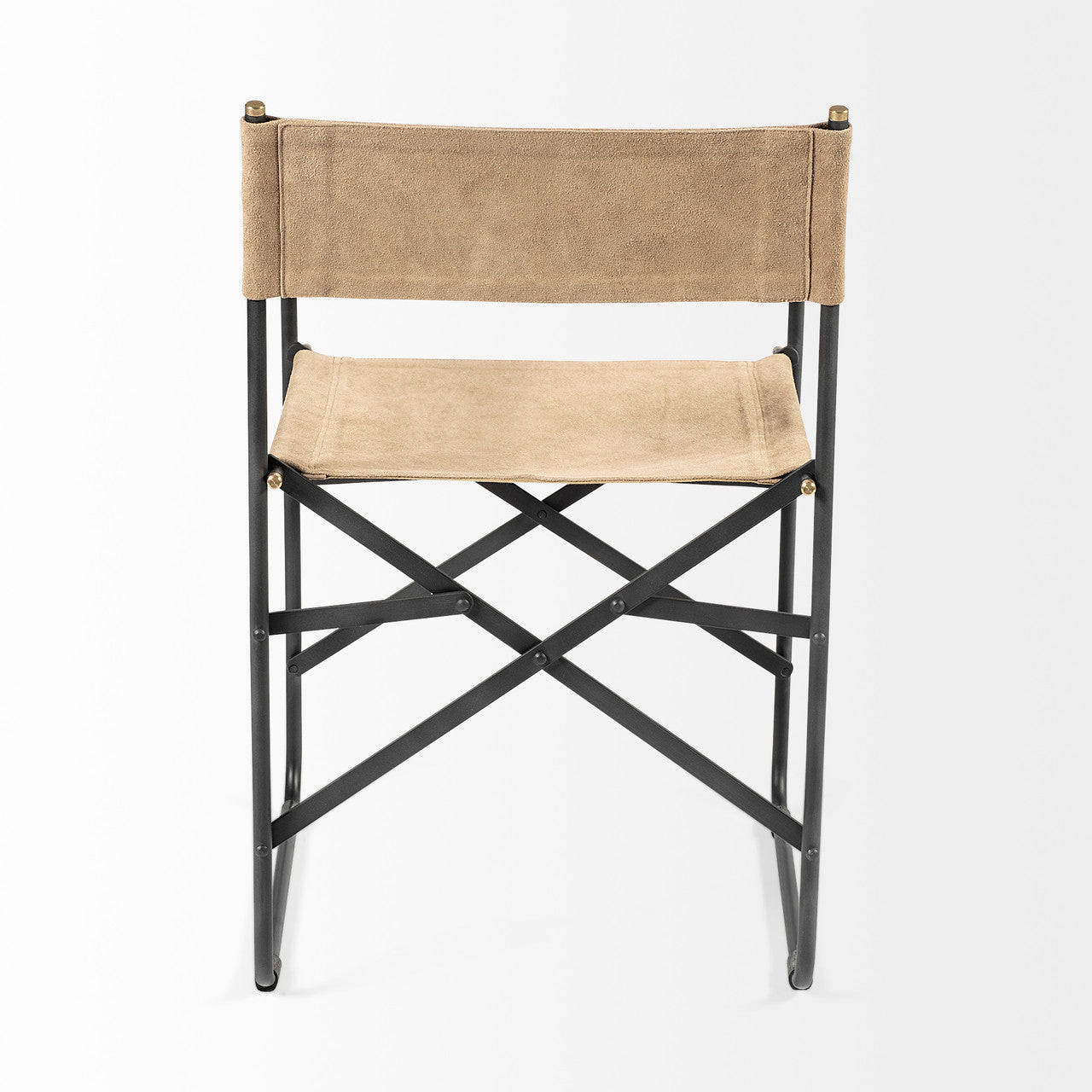 Direttore Tan Leather W/ Black Iron Frame Dining Chair