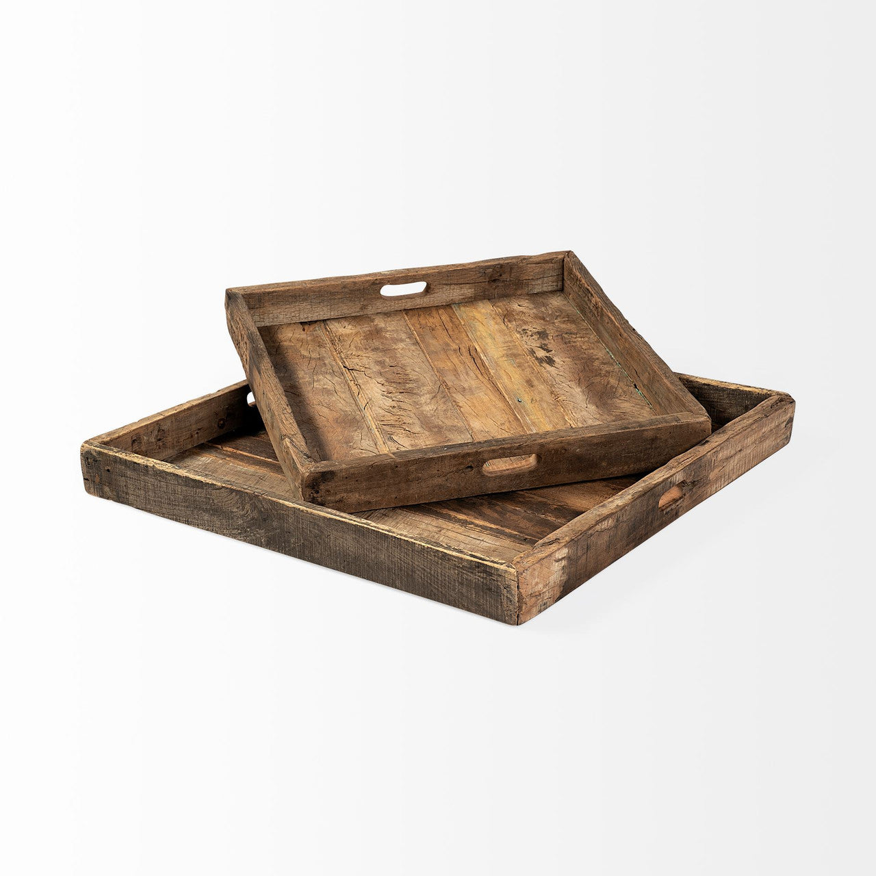 Carson (Large) 30L x 30W Brown Reclaimed Wood Tray