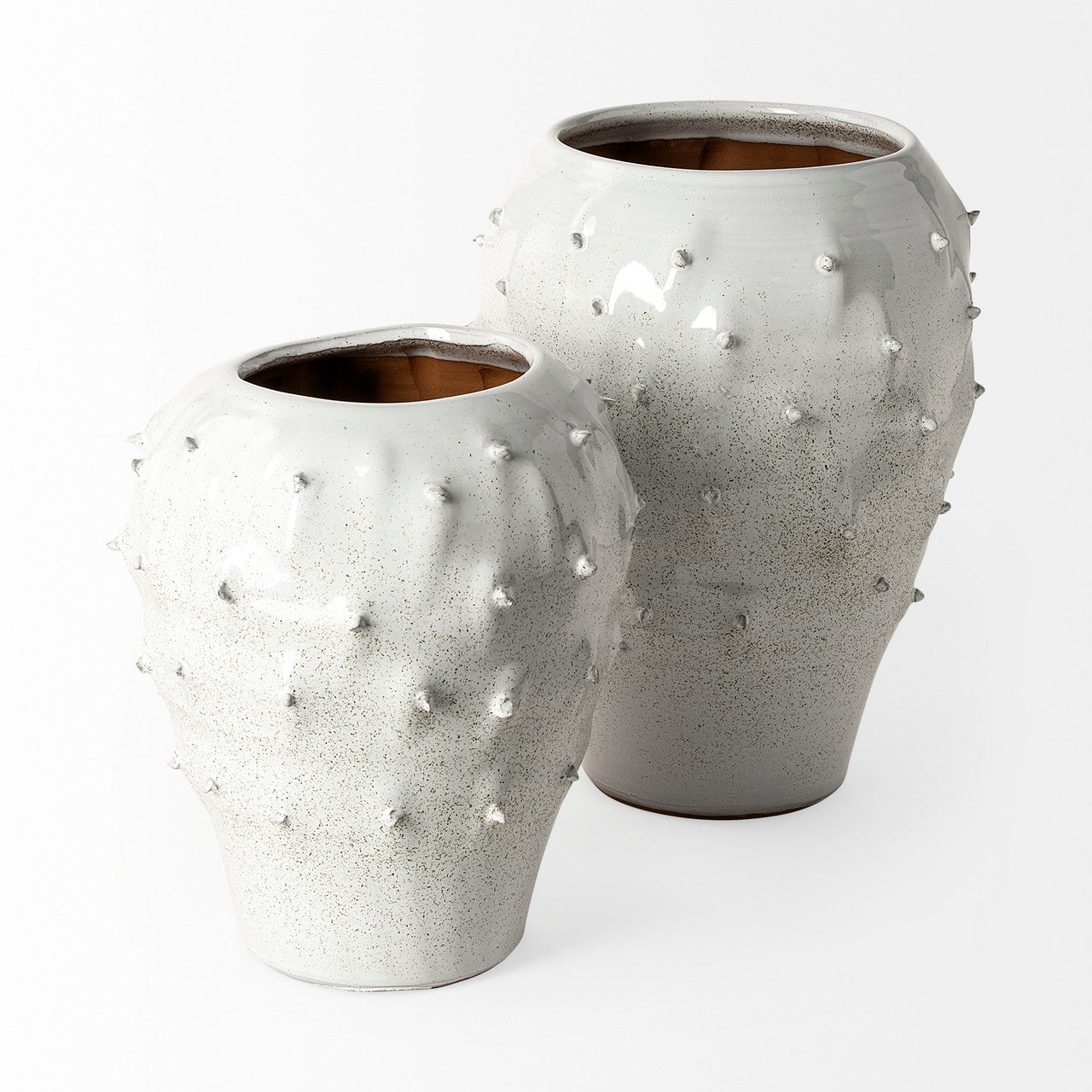 Julian Large Glossy White Ceramic Spoked Vase