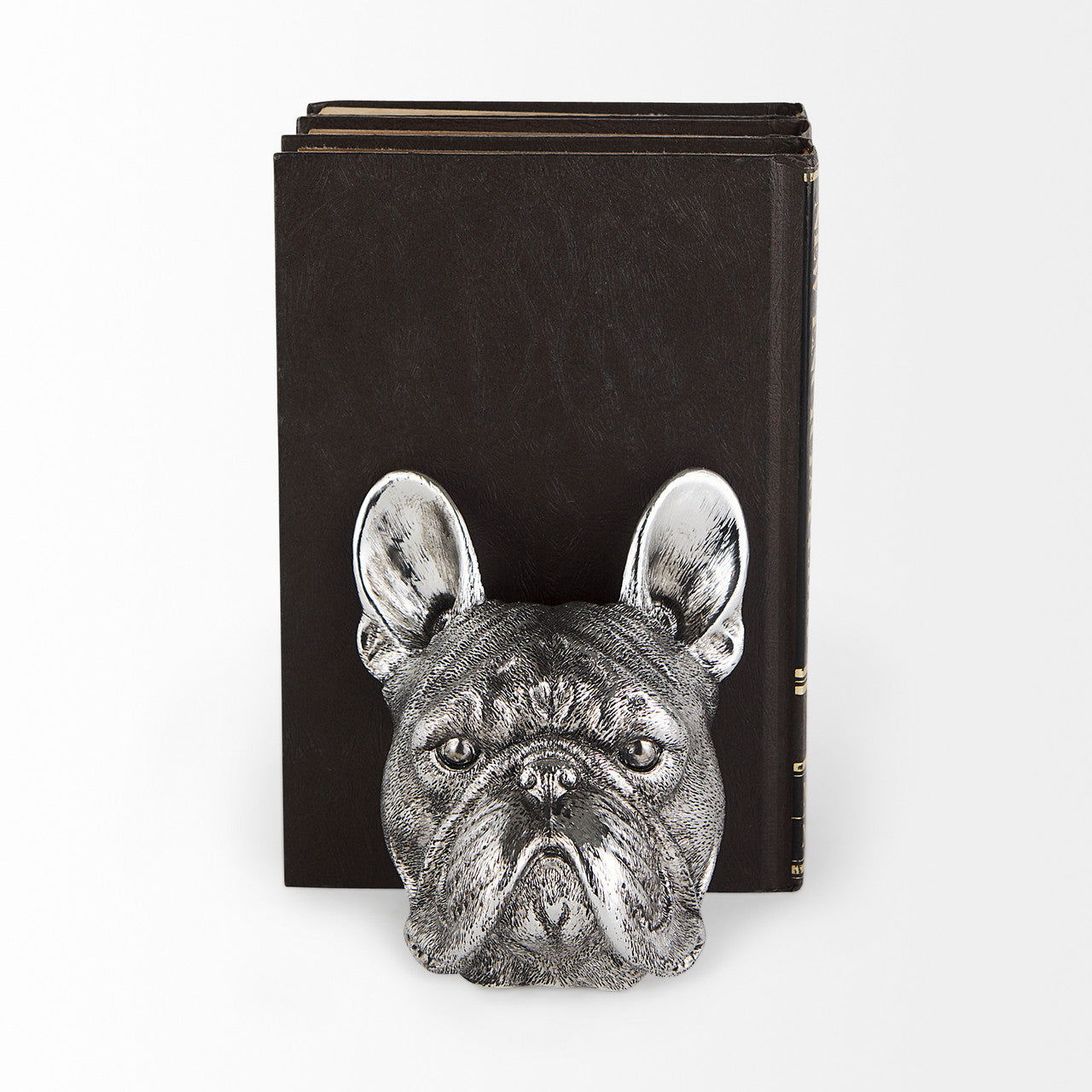 Bruno (Set of 2) 5L x 5W Silver American Bulldog Bookends