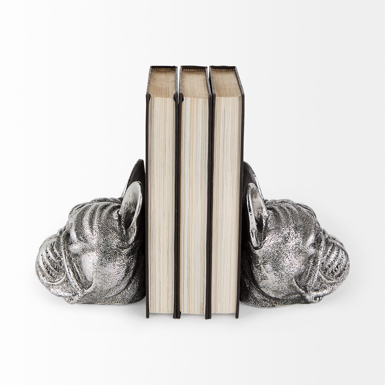 Bruno (Set of 2) 5L x 5W Silver American Bulldog Bookends
