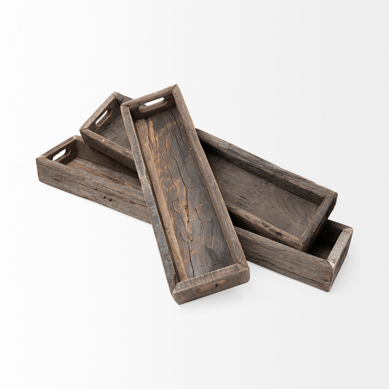 Vernon (Small) 24L x 7W Brown Reclaimed Wood Tray