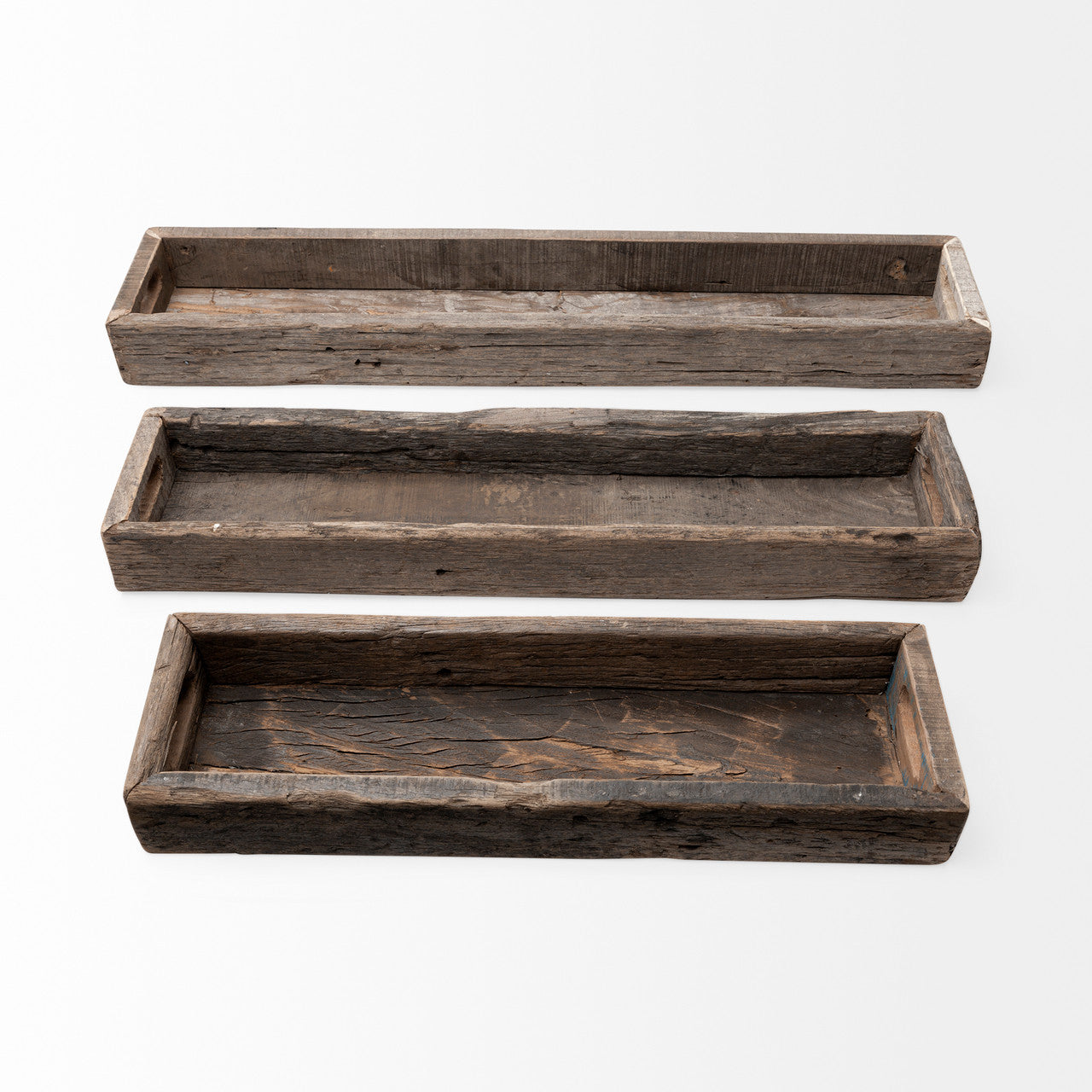 Vernon (Small) 24L x 7W Brown Reclaimed Wood Tray